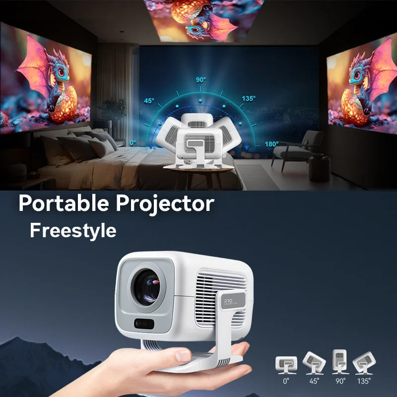 4K Projector Android Native Portable 1080P 600ANSI Auto FocusVideo home Cinema Outdoor hd led Projetor